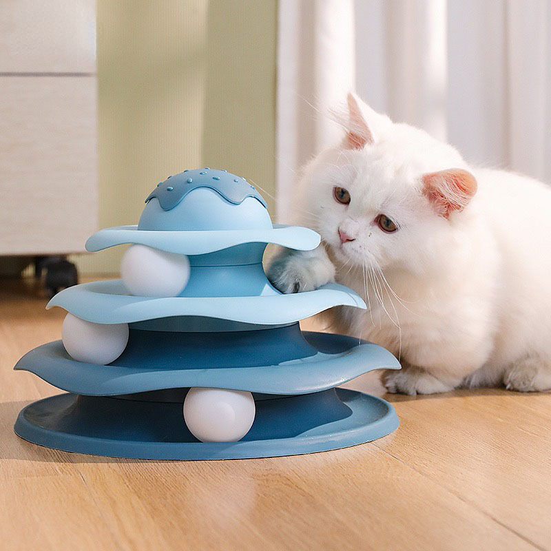Interactive Squeaky Plush Dog Toy - Giocattolo per gatti con palla rotante