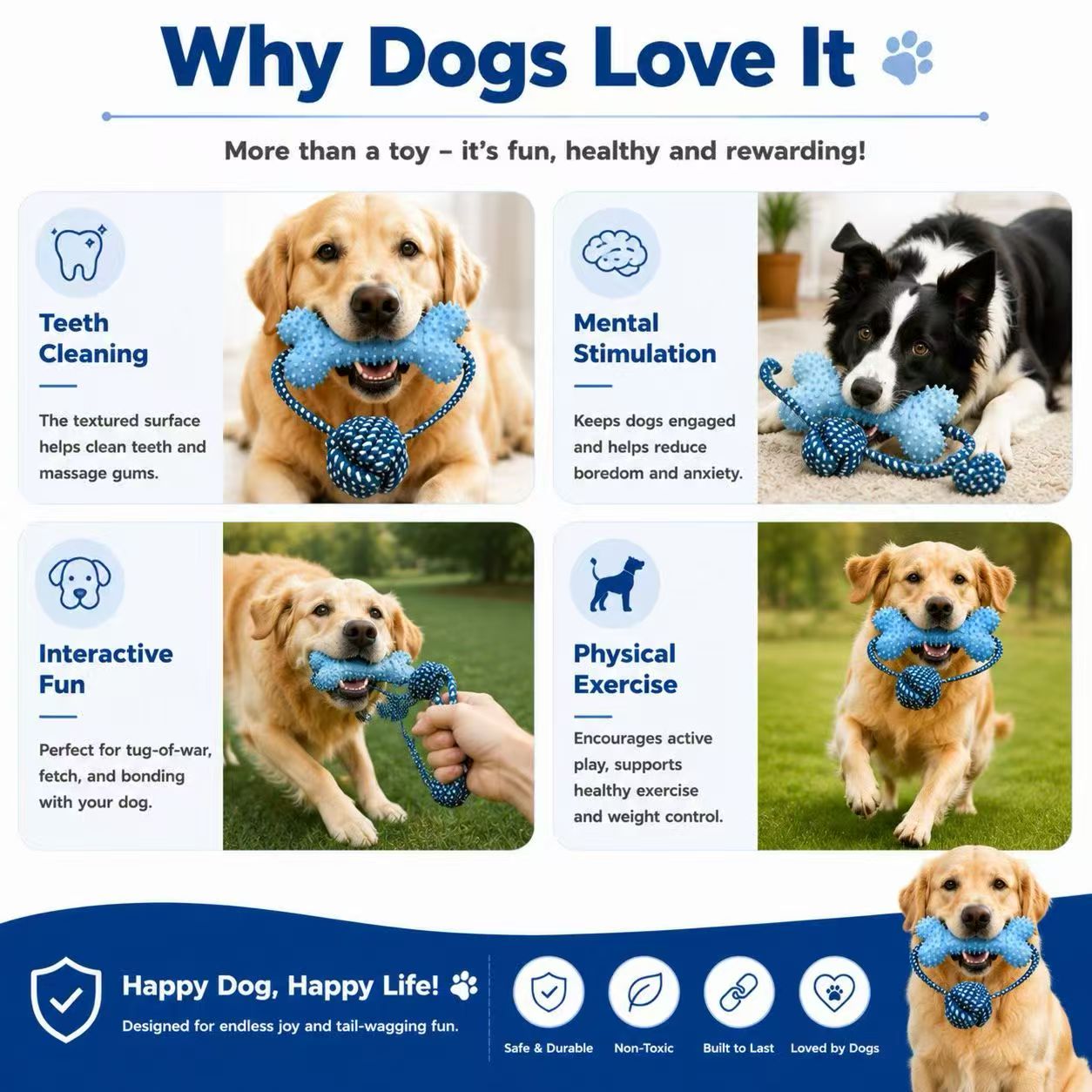 Giocattoli da masticare per ca - Dog Rope Toy Aggressive Chewers recensione e prezzo